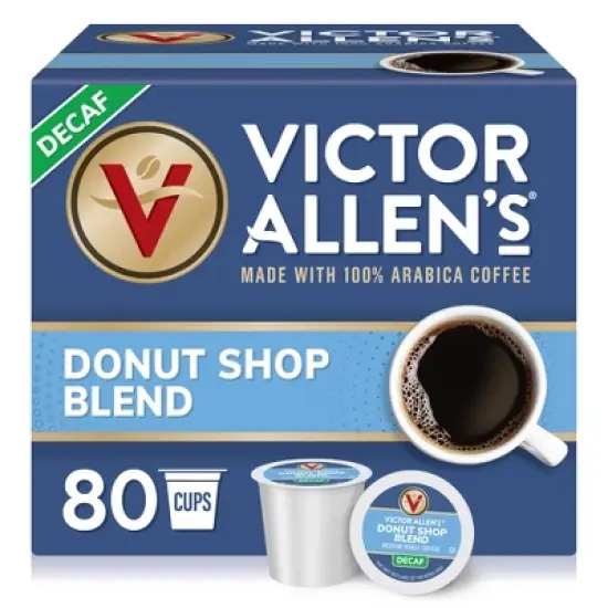 Victor Allen's Coffee Decaf Donut Shop Blend, Medium Roast, 80 Count, Single Serve Coffee Pods for Keurig K-Cup Brewers image {6}