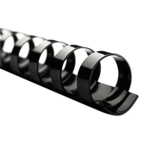 GBC CombBind Standard Spines 1/2" Diameter 90 Sheet Capacity Black 100/Box 4000068 image {2}