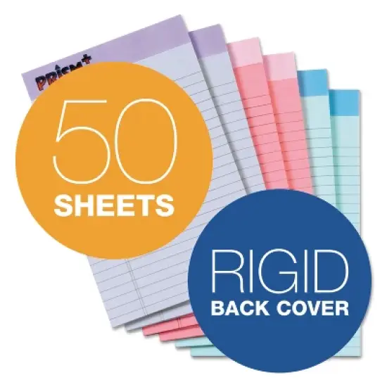 TOPS Prism Plus Colored Legal Pads 5 x 8 Pastels 50 Sheets 6 Pads/Pack 63016 image {3}