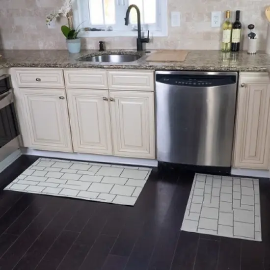 Sussexhome Non Skid Cotton Washable Kitchen Runner Rugs Set of  44 x 24 and 31.5 x 20 inches image {2}