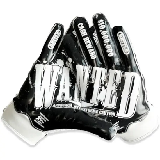 Battle Sports Wanted Doom Football Receiver Gloves - Black/White image {2}