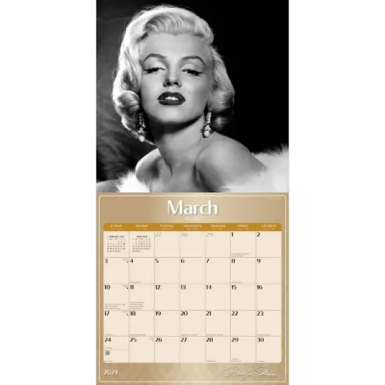 Browntrout 2024 Wall Calendar 12"x12" Marilyn Monroe image {2}