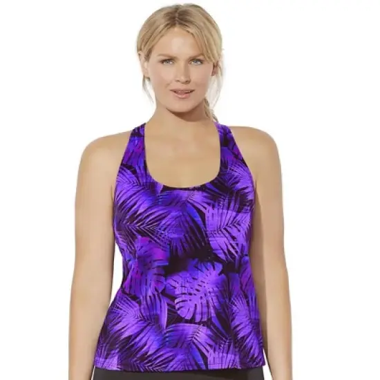 Swimsuits for All Women&rsquo;s Plus Size Chlorine Resistant Racerback Tankini Top image {8}