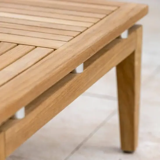 Amazonia Teak Square MauiMood Outdoor Patio Coffee Table Natural Wood: All-Weather Resistant image {3}