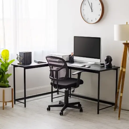 IRIS USA Simple Design Office Desk, Black image {2}