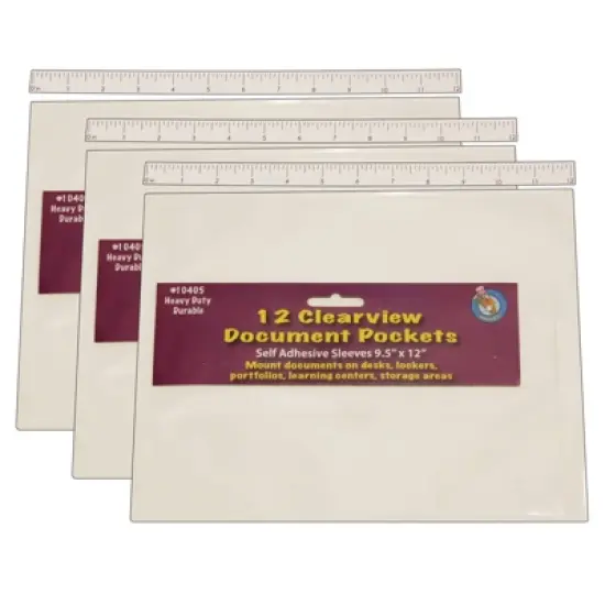36ct 9" x 12" Clear View Self-Adhesive Document Pockets - Ashley Productions: Plastic Sheet Protectors, Adhesive Sleeves image {3}
