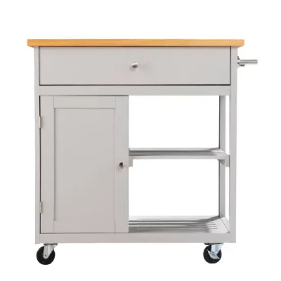 Lostry Kitchen Island with Storage Gray/Natural - Aiden Lane image {2}