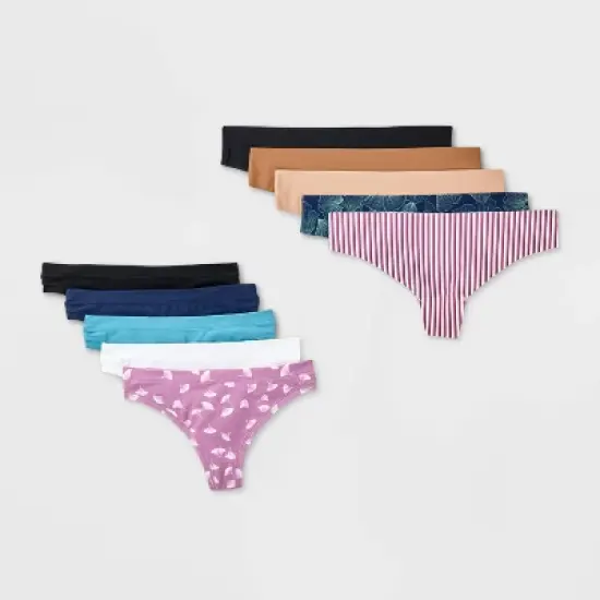 Women's 10pk Mix & Match Thong Underwear - Auden&trade; Assorted Color image {3}
