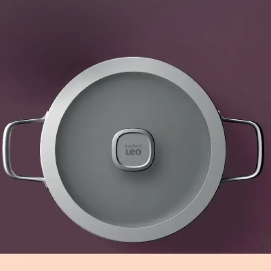 BergHOFF Graphite Non-stick Ceramic Stockpot 8", 3.3qt. With Glass Lid, Sustainable Recycled Material image {3}