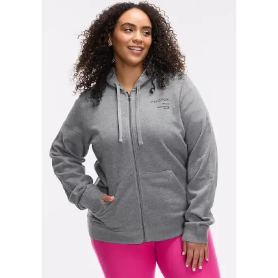 Peloton Women's Fleece Full Zip, Heather Grey image {4}
