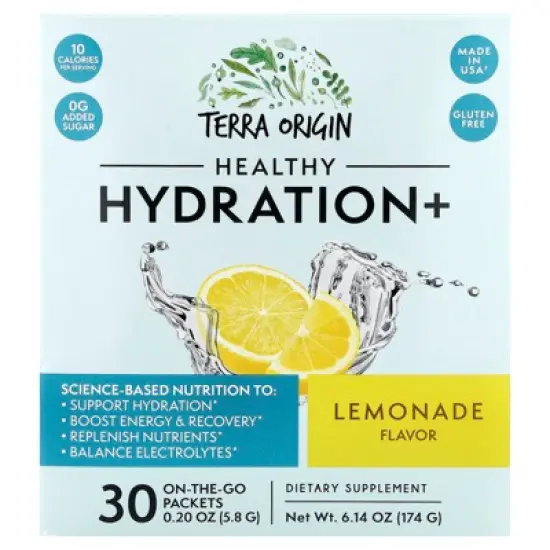 Terra Origin Healthy Hydration+, Lemonade, 30 On The Go Packets, 0.20 oz (5.8 g) Each image {5}