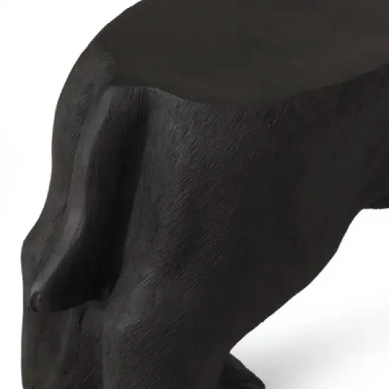 Hyrum Outdoor Labrador Dog Garden Bench Matte Black - Christopher Knight Home image {7}