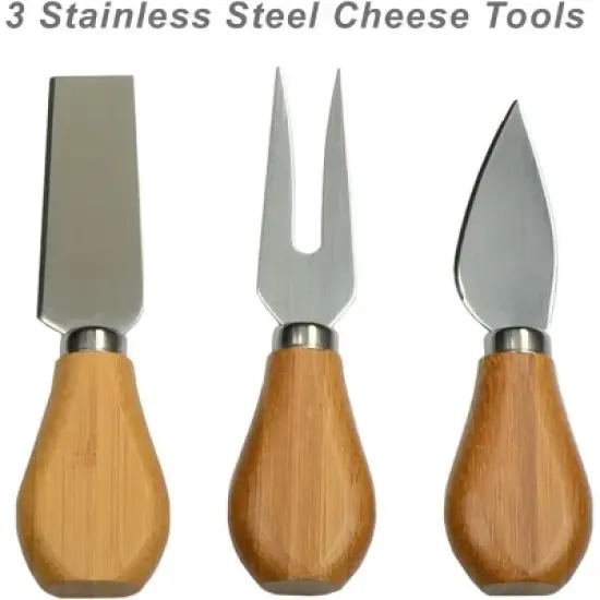 Picnic at Ascot Personalized Engraved Premium Bamboo Charcuterie Board with Cheese knives & Ceramic Dish image {5}