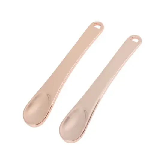 Unique Bargains Hangable Oval Shape Mini Makeup Cosmetic Spoon 2 Pcs image {7}