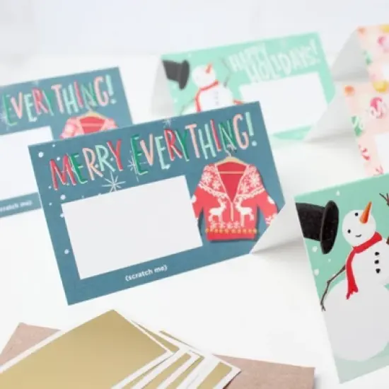 Assorted Holiday Scratch off Mini Note Cards image {4}