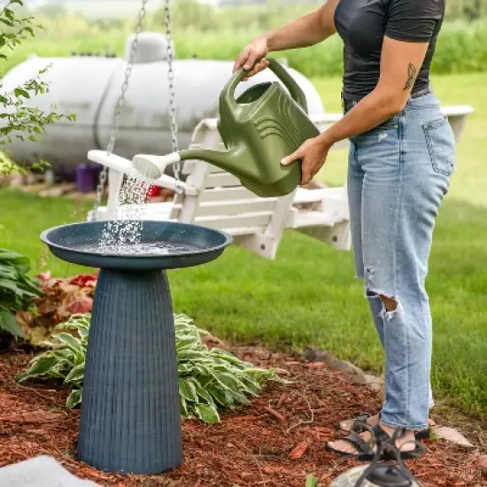 Sunnydaze Gleeful Garden Metal Outdoor Bird Bath image {1}