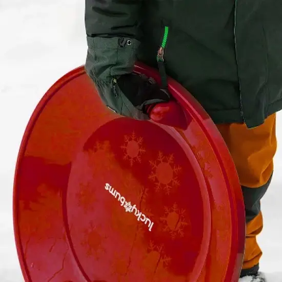 Lucky Bums Circular Classic Saucer Snow Sled with Built In Handles for Downhill Winter Sledding, 25 Inch Diameter, Up to 150 Pounds, Red image {3}