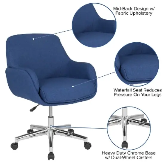 Flash Furniture Rochelle Home and Office Upholstered Mid-Back Molded Frame Office Chair image {2}