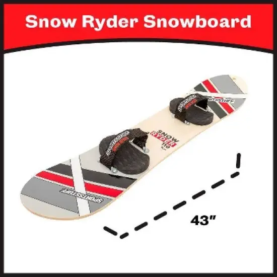 Sportsstuff Kids' Snow Ryder 110cm Snowboard 42'' - Black/Red image {4}