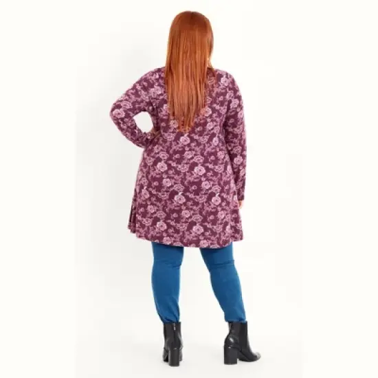 Women's Plus Size Floral Tunic - red | EVANS image {1}