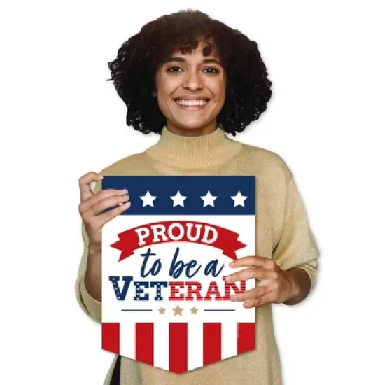 Big Dot of Happiness Happy Veterans Day - Outdoor Home Decorations - Double-Sided Patriotic Garden Flag - 12 x 15.25 inches image {7}