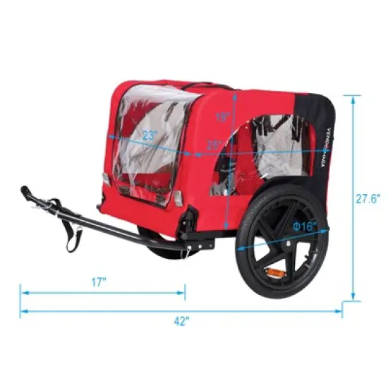 Gulches Pet Strollers: Red Bicycle Pet Cart for Small and Medium Pets image {10}