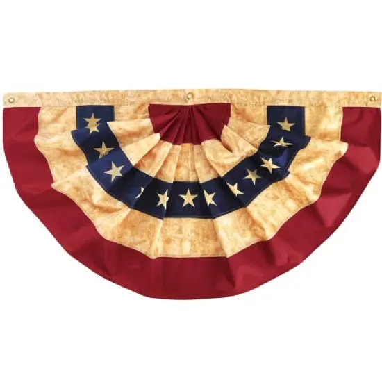 Northlight Patriotic Americana Tea-Stained Pleated Bunting Flag 48" x 24" image {3}