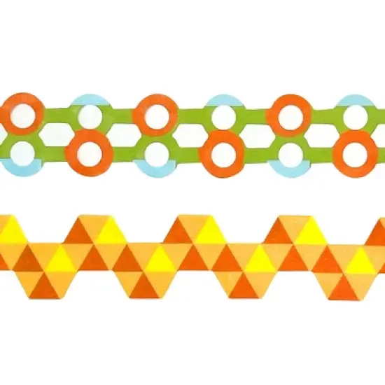 Wrapables Bright Geometric Design Hollow Washi Masking Tape 4M Length Total (Set of 2) image {7}