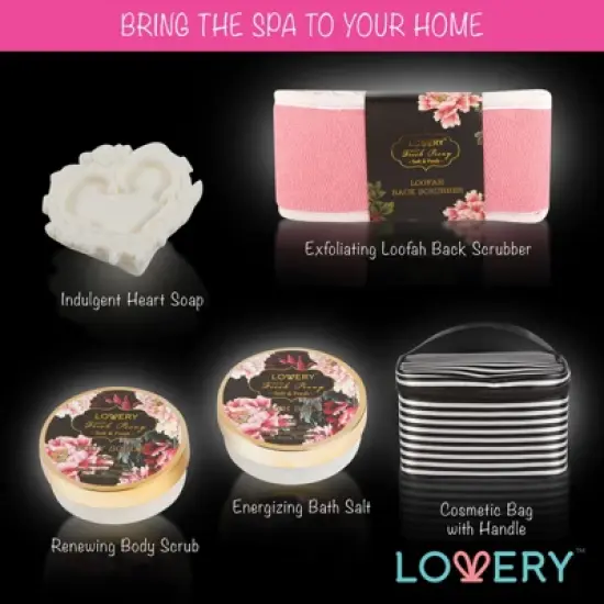 Lovery Home Spa Gift Basket, Luxury 8pc Bath & Body Set image {3}