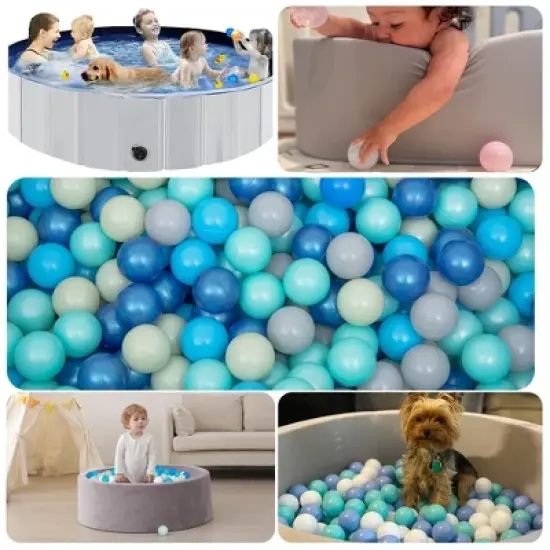TopComfy Baby and Toddler Learning Toy Ball Pit Balls Colorful Durable Safe Play Balls for Kids, Blue, 2.2"*2.2"*2.2" image {4}