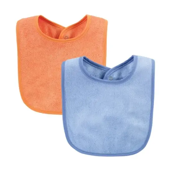 Hudson Baby Infant Boys Rayon from Bamboo Bib with Waterproof Lining 10pk, Blue Orange, One Size image {2}