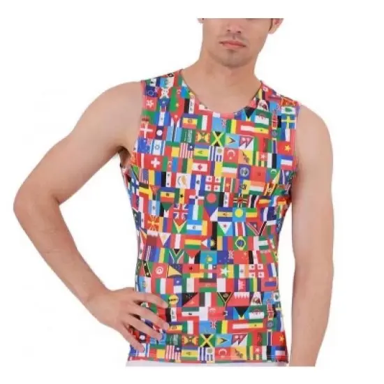 Insta Slim USA Flags Activewear Sleeveless Crew Neck 5TAT0N1 image {3}