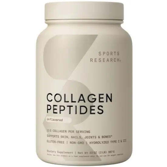 Sports Research Collagen Peptides, Unflavored, 2 lbs (907 g) image {4}