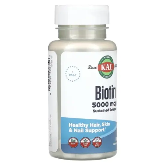 KAL Biotin 5000 TR Tablets, 5000 mcg, 60 Count image {3}