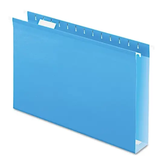 Pendaflex Reinforced 2" Extra Capacity Hanging Folders 1/5 Tab Legal Blue 25/Box 4153X2BLU image {7}