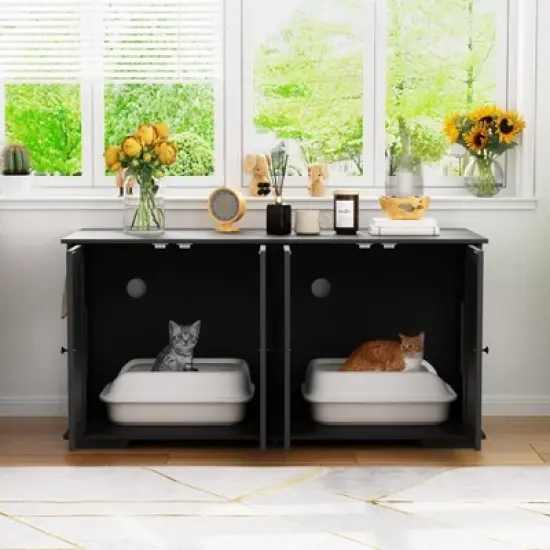 FUFU&GAGA Multi-functional Cat Cabinet, Ventilated and Breathable, Hidden Design, Creating Comfortable Space and Tidy Home for Cats image {1}