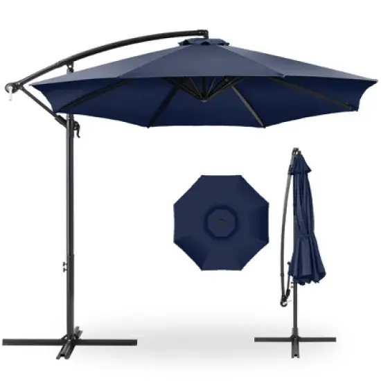 Best Choice Products 10ft Offset Hanging Outdoor Market Patio Umbrella w/ Easy Tilt Adjustment image {16}