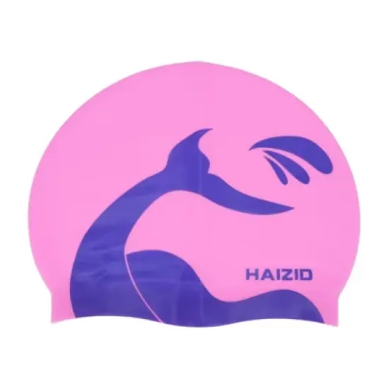 Unique Bargains Silicone Whale Tail Pattern Waterproof Swim Cap 1 Pc image {9}