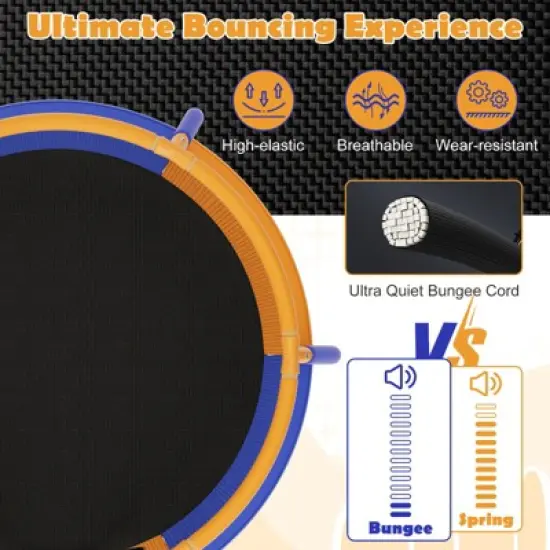 Infans 48" Mini Trampoline with Enclosure Heavy-duty Metal Frame U-shaped Legs Orange image {3}