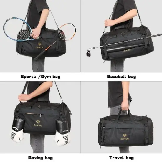 Large Sports Gym Bag, Travel Duffel bag with Wet Pocket & Shoes Compartment for men women image {2}