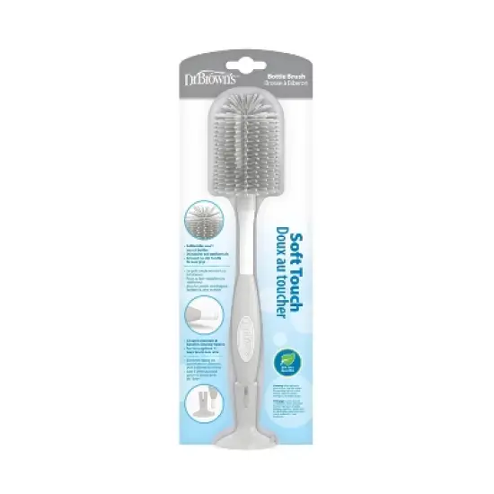 Dr. Brown's Soft Touch No Scratch Baby Bottle Cleaning Brush with Stand - Gray image {1}
