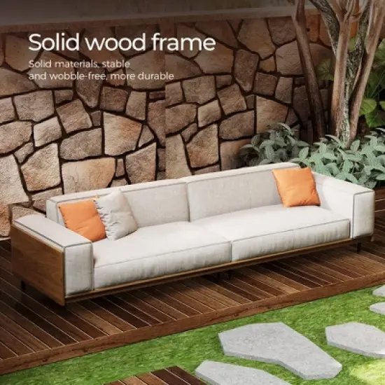 Luck Live 111.81 inch soft cushion sofa with throw pillows image {3}