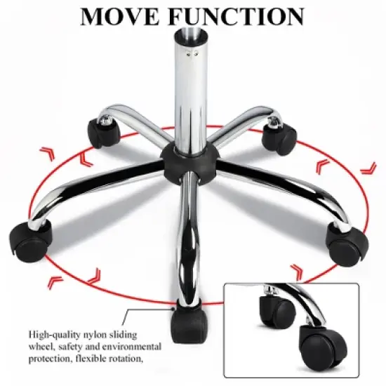 Yaheetech Height Adjustable Modern PU Leather Rolling Bar Stool Salon Stool image {5}