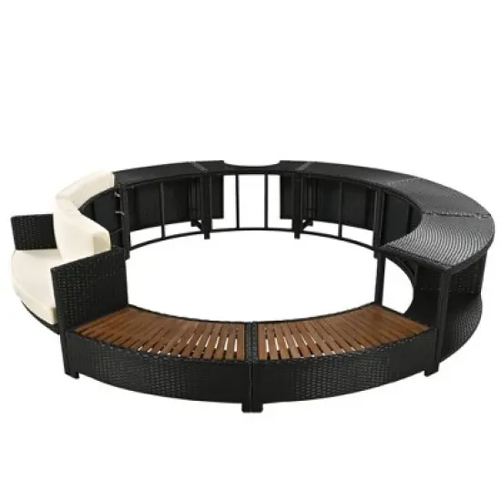 YOOCOZZ  Patio Rattan Sofa Set with Storage & Cushions image {7}