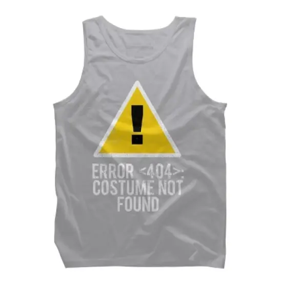 Men's Design By Humans Halloween Error 404 Costume Not Found Apparel By COVI Tank Top image {5}