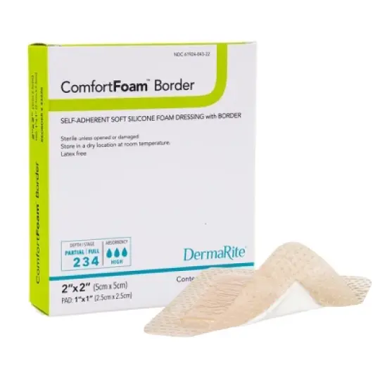 ComfortFoam Bordered Foam Wound Dressing, Silicone Adhesive - 10 Pack image {3}