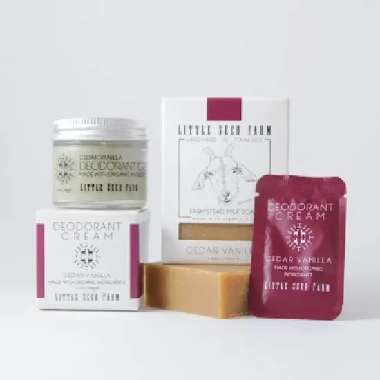 Little Seed Farm All Natural Deodorant Cream, Aluminum Free Activated Charcoal Deodorant - Cedar Vanilla (2.4oz)- (PACK OF 2) image {1}