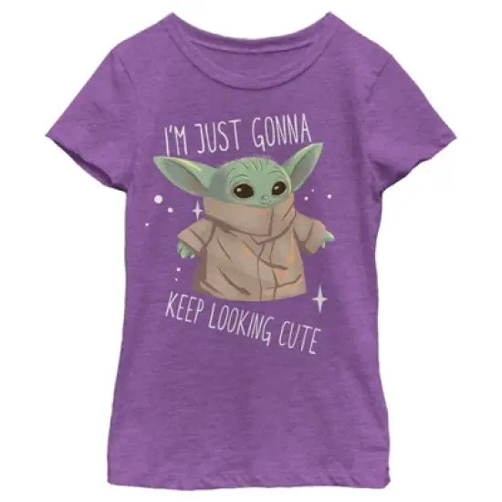 Girl's Star Wars The Mandalorian The Child Looking Cute T-Shirt image {3}