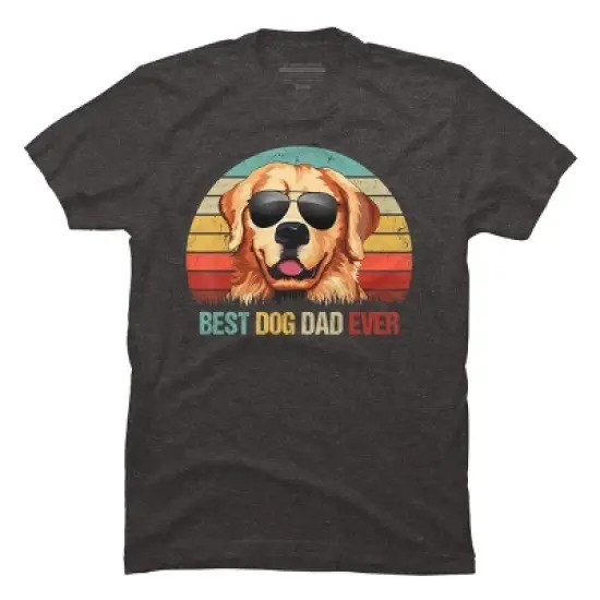 Men's Design By Humans Best Dog Dad Ever Golden Retriever By LuckyCharm99 T-Shirt image {4}