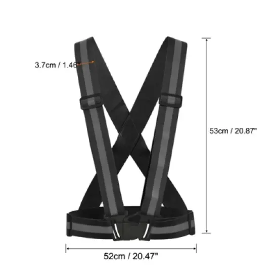 Unique Bargains Reflective Vest Adjustable 360 Degree High Visibility Safety Vest for Cycling Running Walking image {1}